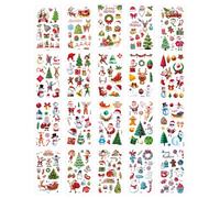 20 Sheets Christmas Temporary Tattoos for Kids, Snowmen Santa Elk Bell Wreath Present Box Tattoo Stickers Christmas Stocking Stuffers Party Favor Decoration Supplies