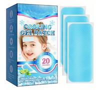 20 Sheets Cooling Gel Patch, Forehead Fever Cool Pads, Instant Cooling Comfort Forehead Patches for Kids & Adults, Cooling-Forehead Strips Help Relieve Headaches, Migraine & Sunstroke