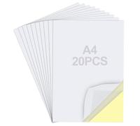 20 Sheets Double Sided Adhesive Sheets, A4 Size Clear Self-Adhesive Sticky Sheet with Yellow Liner, Extra Strong Adhesive & Easy to Cut Craft Tape Sheet for DIY Arts Party Photo Albums Home Decoration