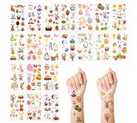 20 Sheets Easter Tattoo Sticker for Kids, Various Styles Colorful Egg Basket Bunny Temporary Tattoos Cute Rabbit Tattoo Easter Party Favors Gift Bag Stuffer