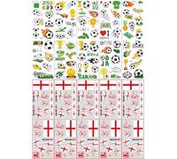 20 Sheets England Flag Temporary Tattoos Stickers,Football Soccer Theme for St. George's Day, World Cup, Euro Party Decorations
