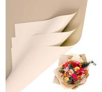 20 Sheets Flower Wrapping Paper - Premium Gold Edge Waterproof Floral Bouquet Wrapping Paper - Florist Supplies for Birthday, Wedding and DIY Crafts (Desert Sand)