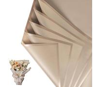 20 Sheets Flower Wrapping Paper With Golden Edges, Waterproof Bouquet Packaging Perfect For DIY Weddings Birthdays(13-Grey-Khaki-20psc)
