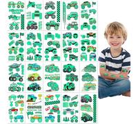 20 Sheets Glow in The Dark Monster Truck Tattoos Waterproof Sweatproof Temporary Tattoo Stickers for Kids Racing Party Favors Off Road Adventure Fun