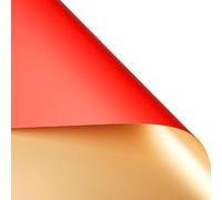 20 Sheets Gold Reversible Floral Wrapping Paper Waterproof Flower Arrangement Wrapping Paper(Red-Gold)