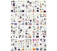 20 Sheets Halloween Glow In The Dark Temporary Tattoo Stickers Waterproof And Long Lasting Fluorescent Green Children'S Cartoon Face Light Up Stickers.
