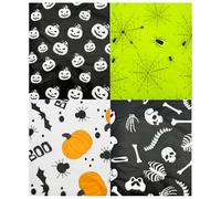 20 Sheets Halloween Tissue Paper, 50 x 35cm Print with Skeleton Pumpkin and Cobweb for Gift Wrapping, Art Crafts, DIY, Birthday, Wedding, Baby Shower