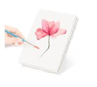 20 Sheets Handmade Paper, 250gsm A6 White Paper Handmade with Raw Edge for DIY Greeting Cards, Paintings, Letters, Invitations, Drawing, Sketching, Writing, 4 x 6 Inch