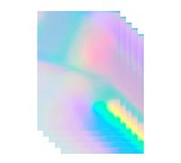 20 Sheets Holographic A4 Size (8.25" x 11.7") Printable Holographic Vinyl Sticker Paper Dries Quickly Waterproof Sticker Paper Rainbow Vinyl Sticker Paper for Inkjet/Laser Printer