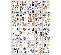 20 Sheets Luminous Halloween Temporary Tattoos, Glow In The Dark Halloween Tattoos, Cosplay Face Makeup Tattoos