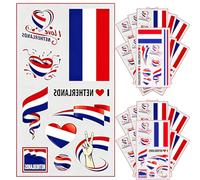 20 Sheets Netherlands Flag Temporary Tattoo for World Cup Football 2026 Decoration,Decorative Holland Flag Tattoo Transfer Stickers Patriotic Tattoos for Dutch Party Decorations, Sports Party