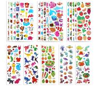 20 Sheets of 3D Puffy Stickers for Kids, Multiple Designs Self-Adhesive Children Stickers Includes Animals Numbers Letters Fruits for Journal Water Bottles Scrapbooking DIY Crafts (Boy Style)