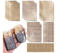 20 Sheets Resin Alphabet Number Stickers,3mm High,Glitter Metal Letter Decals Self-Adhesive,Mini Scrabble Letters for Crafts,for Scrapbook Photo Letters DIY Craft Decor