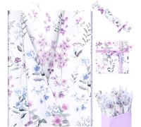 20 Sheets Retro Floral Tissue Paper, 50 x 35cm Floral Print Wrapping Tissue for Birthday Gift Wrap Wedding Baby Shower Party Supplies (A12)