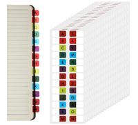20 Sheets Self Adhesive Alphabet Tabs, A to Z Notebook, Sticky Index Tabs, Sticky Tabs for Notebooks, Transparent Permanent Alphabetical Tab for Textbooks, Dictionaries and Notebooks Multicolor