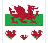 20 Sheets Welsh Flag Tattoos Stickers, Welsh-Flag Stickers, National Flags Face Tattoo Sticker, Waterproof Sweat Sports National Flags Removable Fake Tattoos, for Welsh Party Decorations