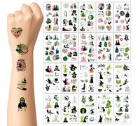 20 Sheets Witchy Temporary Tattoos Magic Witch Tattoos Stickers Waterproof Cartoon Bad Witchs Temporary Tattoos Stickers Set for Party Favors Decorations Supplies