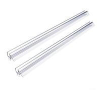 20 Shower Door Bottom Seal 2 Pieces Glass Sweep for 3/8 Inch Thick Doors with Drip Rail Function to Redirect Water Back into Shower Area