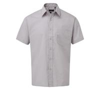 (20, Silver) Premier Mens Short Sleeve Poplin Shirt