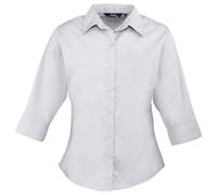 Premier Women's Poplin 3 4 Sleeve Blouse in Silver | Size: 20 Premier Silver 20