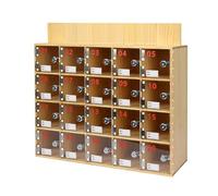 20 Slots Clear Cell Phone Locker Cabinet, Secure Storage for Classroom, Office & Factory, Lockable Holder with Keys, Ideal Labs Group Settings