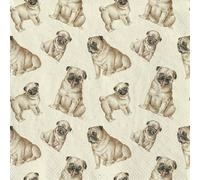 20 Small Cocktail Napkins Recycled Paper Animal Motifs Many Pugs as Table Decoration Paper Napkins with Motif Also for Decoupage and Decoupage 25 x 25 cm