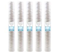20" Standard Wound String Sediment Water Filter | 50 Micron, 20" x 2.5" | High Dirt Holding Capacity, Fits 20" Standard Housings (5 Pack)