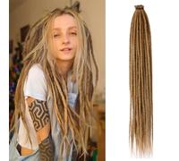 20 Strands Dreadlock Extensions 24 Inch Synthetic Hippie Single Ended Dreads Ginger 0.6cm Width Loc Extensions Reggae Style Crochet Hair for Women (27)