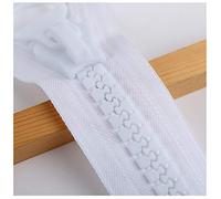 #20 Super Large Plastic Zipper White Heavy Duty Zippers 25cm Long with Big Slider and Puller for DIY Sewing (#20 white-2pcs)
