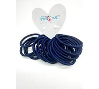 20 Thick 4mm dark blue Snag Free Endless Hair Elastics Bobbles School Uniform Bands (Navy Blue)