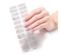 20 Tips Semi-Cured Gel Nail Adhesive Sliders Long Lasting Full Cover Stcikers LED UV Lamp Neede Stickers