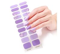 20 Tips Semi-Cured Gel Nail Adhesive Sliders Long Lasting Full Cover Stcikers LED UV Lamp Neede Stickers