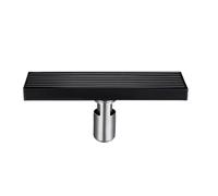 20 to 80cm Long Linear Drainage Matte Black Floor Drain 304 Stainless Steel Stripe Rectangle Bathroom Shower Side,60cm Side (70cm Mid As shown)