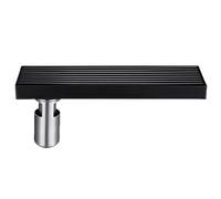 20 to 80cm Long Linear Drainage Matte Black Floor Drain 304 Stainless Steel Stripe Rectangle Bathroom Shower Side,60cm Side (60cm Side As shown)