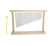 20-Tone Table Top Bar Chimes Single-row Musical Percussion Instrument With Wood Stand Stick Melodious Sweet Sound Durable Stable Easy to Play for Choir Church Classroom Children Education