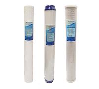 20" Triple Housing Replacement Water Filter Set PP GAC CTO by Finerfilters