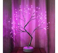 20'' Twig Tree Lamp, Battery/USB Operated LED Mini Tree Light for Christmas Festival Desktop Home Decoration (Pink Light)