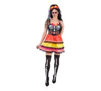 (20 UK - 22 UK, Multicoloured) Smiffys Womens/Ladies Fiesta Day Of The Dead Costume