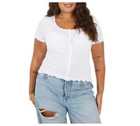 (20 UK, White) Brave Soul Womens/Ladies Ribbed Plus T-Shirt