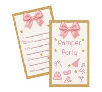 20 Unique Pamper Party Invitations for Girls, 300gsm Eco - Friendly Cardstock, Double - Sided Glossy Printing, 9x15cm Size for Easy Mailing and Writing (20 PCS)