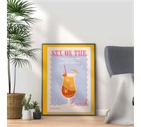 20 Vintage Cocktail Print Options, Bar Art Display, Retro Bar Home Decor, Kitchen, Lounge, Poster for Cocktail Lovers, A4 A3 Decoration Wall Art (17-Black Framed (Sex On The Beach), A4 (30x21cm))