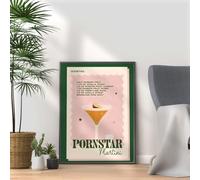 20 Vintage Cocktail Print Options, Bar Art Display, Retro Bar Home Decor, Kitchen, Lounge, Poster for Cocktail Lovers, A4 A3 Decoration Wall Art (16-Print Only (Pornstar Martini), A4 (30x21cm))