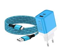 20 W USB C Charger Power Supply Plug with 1.8 m Charging Cable Fast Charging Cable for Samsung Galaxy A57 5G A56 A55 A54 A36 A17 A16 A15 S26 Ultra S25 S24 FE S23, 2 Ports Mobile Phone Chargers USB C