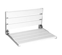 20" Wall Mounted Teak Shower Bench Seat,Sturdy Folding Shower Seat Wall Mounted for Elderly,Kids&Adults,Waterproof Clear Coated Wood & Aluminum Frame(Easy Install,Space Saving)
