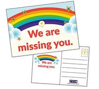 20 We Are Missing You Home Learning Schooling Childrens Pupils Reward Postcards A6 Primary Teaching Services