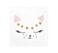 20 White Kitten Paper Napkins 33 x 33 cm