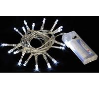 20 White LED Battery Operated Christmas Lights