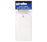 20 White Luggage Labels 12 x 6cm