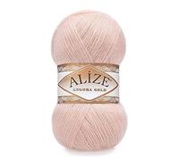 20% Wool 80% Acrylic Soft Yarn Alize Angora Gold Thread Crochet Lot of 2skn 200gr 1204yds Lace Hand Knitting Turkish Yarn (404 Powder)