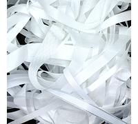 20 x 1 Metre Ribbon Off Cut Bundle, Premier Quality, Organza, Grosgrain, Double Sided Satin, Metallic Edge & Printed etc. (White Shade)